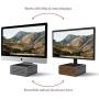 Twelve South HiRise Pro for iMac/ Displays/ Monitors | Height-adjustable stand w/ storage, reversible front + leather inlay