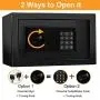 SamYerSafe Safe Box with Sensor Light,0.55 Cubic Feet Security Safe with Electronic Digital Keypad Money Safe Steel Construction Hidden with Lock，Wall or Cabinet Anchoring Design for Office Home Hotel