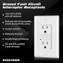 2 Pack - ELECTECK 15A/125V Tamper Resistant GFCI Outlet, Duplex Receptacle with LED Indicator, Decorator Wall Plate and Screws Included, Residential and Commercial Grade, ETL Certified, White