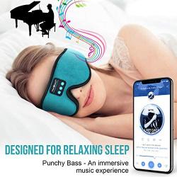 MUSICOZY Sleep Headphones 3D Bluetooth 5.0 Wireless Headband Sleep Mask, Sleeping Headphones Music Eye Mask for Side Sleepers. Air Travel, Built-in Ultra Thin Speakers Microphones Noice Cancelling