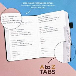 Clever Fox Password Book with tabs. Internet Address and Password Organizer Logbook with Alphabetical tabs. Medium Size Password Keeper Journal Notebook for Computer & Website Logins (Black)