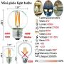 Dimmable g16.5 led Bulb 40W g16 1/2 led Edison Bulb 2700K 4W e26 led Globe Bulb for Ceiling Fan,Chandelier,Vanity Light Bulb AC120V 400lm 6Pack