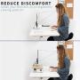 VIVO 15 inch Monitor Riser, Wood and Steel Desktop Stand, Ergonomic Desk and Tabletop Organizer, Light Wood and White, STAND-V000WS