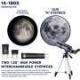 ESSLNB Telescope for Kids 70mm Refractor Telescope with Smartphone Adapter 51.6in Tripod Astronomical Telescopes for Astronomy Beginners Adults 3X Barlow Moon Filter Fully Coated Lens