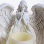 Bitcircuit Praying Angel Statue Candle Holder, Angel Electronic Candle Holder with Flameless LED Candle, Guardian Angel Wings Sculpture Statue Sympathy Gift for Home Wedding Christmas