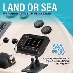 BOSS Audio Systems MGV550B Marine Gauge Receiver - Weatherproof, 5 Inch Touchscreen, Built-in Amplifier, Bluetooth, Digital Media MP3 Player, No CD Player, USB Port, AM/FM Radio