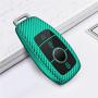 ELOHEI for Mercedes Benz Key Fob Cover, Premium Soft TPU Stripes 360 Degree Full Protection Key Case Cover for Mercedes Benz E Class, 2018 up S Class, 2017 2018 W213 Keyless Smart Key Fob (Green)