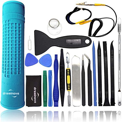 Opening Pry Tool Repair Kit with Anti-Static Wrist Strap ESD Safe Insulation Silicone Soldering Mat Heat Resistant Magnetic Work Pad, Bars, Spudgers, For Laptop Computer Electronics by DREMINOVA