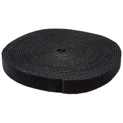 StarTech.com 25ft. Hook and Loop Roll - Cut-to-Size Reusable Cable Ties - Bulk Industrial Wire Fastener Tape - Adjustable Fabric Wraps - Black (HKLP25)