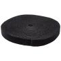 StarTech.com 25ft. Hook and Loop Roll - Cut-to-Size Reusable Cable Ties - Bulk Industrial Wire Fastener Tape - Adjustable Fabric Wraps - Black (HKLP25)