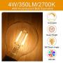 Dimmable LED Edison Light Bulb, G25 (G80) Globe Shape, Clear Glass, 40 Watt Equivalent, 2700K Soft White, Christmas Light, E26 Standard Base, UL Listed, 6-Pack