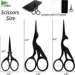 BIHRTC 3Pairs Scissors 4.5 Inch Embroidery Scissors Small and 3.6 Inch Little Sewing Scissors Stainless Steel Sharp Pointed Scissors Shears for Craft Office Household Needpoint Scissors