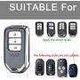Key Fob Cover with Glitter Liquid Quicksand,Flowing Bling Sparkle Key Fob Case Fit 4/5/6 Buttons Keyless Entry of Honda 2015-Up Civic Accord Fit Pilot CR-V Odyssey - Silver
