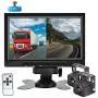 Car Backup Camera System Rearview Mirror with DVR Function 1080P HD 7 Inch Monitor Waterproof Night Vision Rear Veiw Camera for Truck Trailer Heavy Box RV Camper Bus 12V-36V