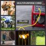 Lighted Outdoor Extension Cord with 3 Electrical Power Outlets - 10/3 SJTW Heavy Duty Yellow Cable with 3 Prong Grounded Plug for Safety (100ft - Yellow with Powerblock)