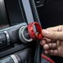 TopDall Red Aluminum Headlight Volume Tune Control Knob Cover Ring Trim Interior Accessories for Ford Mustang