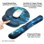 Meffort Inc Mouse Pad Wrist Support & Gaming Keyboard Wrist Pad Combo Set – Durable Ergonomic Anti Slip Non-Slip Round Base Rest Support - Blue Dragon Design