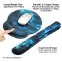 Meffort Inc Mouse Pad Wrist Support & Gaming Keyboard Wrist Pad Combo Set – Durable Ergonomic Anti Slip Non-Slip Round Base Rest Support - Blue Dragon Design