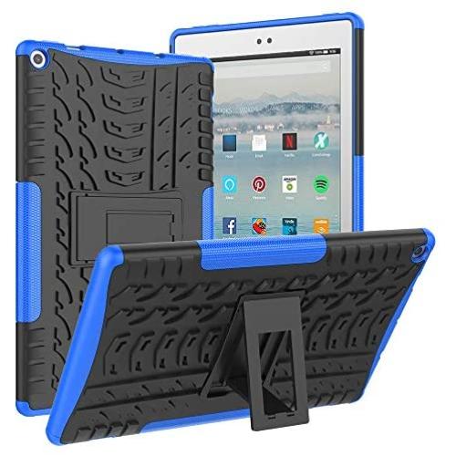 ROISKIN Amazon Fire 10 Tablet Case (2019/2017 Released 9th/7th Generation), [Kickstand Feature] Dual Layer Heavy Duty Shockproof Impact Resistance Protective Case for All-New Kindle Fire HD 10,Blue