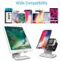 Cellphone and Apple Watch Stand, ZVEdeng Phone Apple Watch Charging Stand Station, 2 in 1 Universal Stand Holder for iPhone 12 Pro Max/12/12 Pro/12 Mini Apple Watch(38-42mm)-White Marble Leather