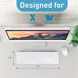 Macally Slim USB Wired Keyboard - Full Size 104 Key Layout & 16 Shortcut Keys - Plug & Play Keyboard for Mac and Windows PC - Scissor Keycaps for Smooth Typing - Mac Wired Keyboard with Numeric Keypad