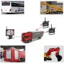 Podofo Wireless Vehicle 2 x Backup Cameras Parking Assistance System Ir Night Vision Waterproof Rear View Camera + 7'' Monitor for RV Truck Trailer Bus