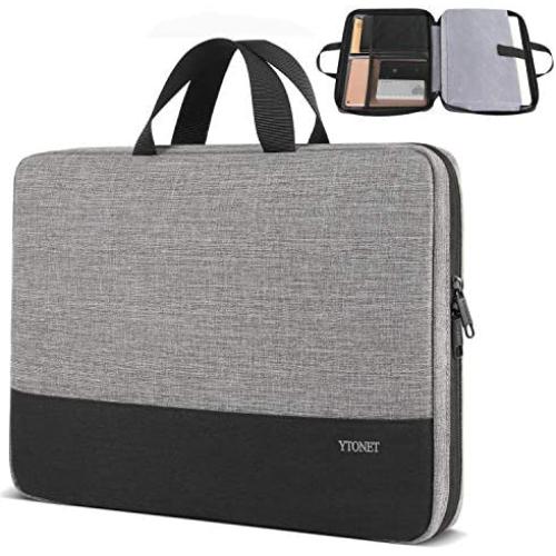 Ytonet Laptop Case, 15.6 inch TSA Laptop Sleeve Water Resistant Durable Computer Carrying Case for 15.6 inch HP, Dell, Lenovo, Asus Notebook, Gifts for Men Women, Grey