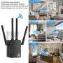 WiFi Extender,Wireless Range Extender,1200Mbps | 2.4GHz and 5.0GHz Dual Band WiFi Repeater Wireless Signal Booster, WiFi Booster for The House 360 Degree Full Coverage Network (Black)