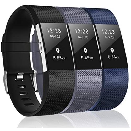 3 Pack Bands Compatible with Fitbit Charge 2, Classic & Special Edition Replacement Bands for Fitbit Charge 2, Women Men