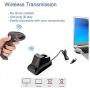 LS-PRO Wireless Barcode Scanner with USB Cradle Receiver Charging Base, 2.4GHz Handheld 1D Cordless Laser Barcode Reader, UP to 150Ft Transmission Range, long-life Battery 2200mAh, 1 Year Warranty.