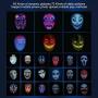 Led Face Mask,Light up Mask with Bluetooth Programmable,Automatic Induction Switch Luminous Mask for Costumes Cosplay