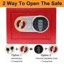 SamYerSafe Safe Box with Sensor Light,Security Safe with Electronic Digital Keypad Money Safe Steel Construction Hidden with Lock，Wall or Cabinet Anchoring Design for Office Home Hotel (Red)