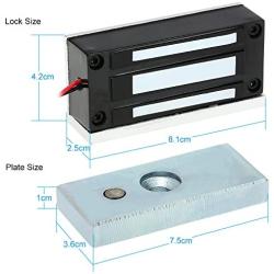 KKmoon Electric Magnetic Lock,60KG/132lb Holding Force,Access Control Electronic Metal Door Lock,Electric Lock,Fail Secure NC 12V for Security Door Entry Access Control System,Door Control System