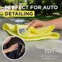 Buff Microfiber Cleaning Cloth | Black (12 Pack) | Size 16'' x 16'' | All Purpose Microfiber Towels - Clean, Dust, Polish, Scrub, Absorbent 