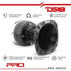 DS18 PRO-DKH1X 2'' Bolt On Throat Titanium Compression Driver with Spacer and Aluminum Horn Kit - 640 Watts, 8 ohm