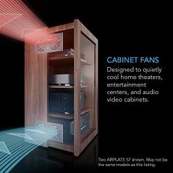 AC Infinity AIRPLATE S1, Quiet Cooling Fan System 4'' with Speed Control, for Home Theater AV Cabinets