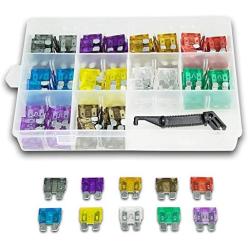 150x Blade Car Fuses Assortment Kit 2A/3A/5A/7.5A/10A/15A/20A/25A/30A/35A AMP Assorted Set +Puller ATC/ATO for Boat,Marine,RV,SUV