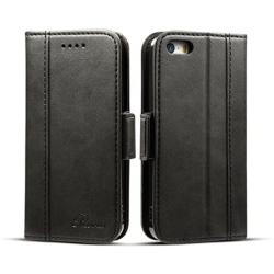 Rssviss iPhone SE Case iPhone 5s/5/SE Wallet Case,Handmade PU Leather Magnet Wallet Flip Case Cover with Built-in Credit Card/ID Card Slots for 5s 5G 5 SE（4.0 inch,Black）
