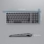 Multi-Device Bluetooth Keyboard, Jelly Comb Wireless Slim Rechargeable Keyboard with Round Keycaps for Laptop PC Tablet Smartphone Windows/MAC OS/Android/iOS System-B45B-2- Black and Gray