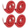 Telephone Phone Handset Cable Cord,Uvital Coiled Length 1.2 to 10 Feet Uncoiled Landline Phone Handset Cable Cord RJ9/RJ10/RJ22 4P4C(Red,4 PCS)