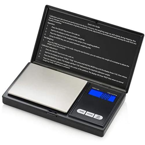 Smart Weigh SWS100 Elite Series Digital Pocket Scale, Small Digital Gram and Ounce Scale, Food Scale, Jewelry/Medicine Scale, Kitchen Scale 100 Grams by 0.01 Grams, Battery Included