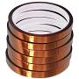 WIRESTER 6 Rolls 10mm X 30m (100ft) High Temperature Heat Resistant Tape Electronic Polyimide Tape for Masking, Soldering, Electrical, Heat Transfer Vinyl, 3D Printers WIRESTER 6 Rolls 10mm X 30m (100ft) High Temperature Heat Resistant Tape Electronic Polyimide Tape for Masking, Soldering, Electrical, Heat Transfer Vinyl, 3D Printers