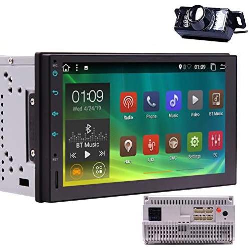 Android 10.0 Car Radio Bluetooth Double 2 Din Car Stereo with Backup Camera Standard in Dash 7 inch Capacitive Touch Screen 2Din Head Unit Support GPS WiF 4G USB SD Mirror Link Steering Wheel Control