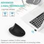 Ergonomic Mouse, LEKVEY Vertical Wireless Mouse - Rechargeable 2.4GHz Optical Vertical Mice : 3 Adjustable DPI 800/1200/1600 Levels 6 Buttons, for Laptop, PC, Computer, Desktop, Notebook etc, Black