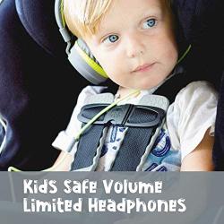 AILIHEN I35 Kid Headphones with Microphone Volume Limited 85dB Children Girls Boys Teen Lightweight Foldable Wired Headset for School Online Course Chromebook Cellphones Tablets (Grey/Green)