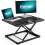 FENGE Standing Desk Conventer with Storage Area Height Adjustable Stand Up Desk for Laptop SD108003MB