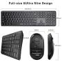 Wireless Keyboard and Mouse Combo, Jelly Comb KUT027 Wireless Keyboard and Mouse-- 2.4GHz Full Size Ultra-Thin Keyboard Mouse for Computer, Laptop, PC, Desktop, Windows 7, 8, 10 - Black