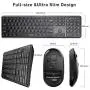 Wireless Keyboard and Mouse Combo, Jelly Comb KUT027 Wireless Keyboard and Mouse-- 2.4GHz Full Size Ultra-Thin Keyboard Mouse for Computer, Laptop, PC, Desktop, Windows 7, 8, 10 - Black