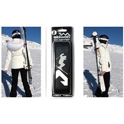 Skiweb Ski & Pole Carrier Strap - Hands Free Vertical Over Shoulder Carrier for Skis and Poles Leaving Your Hands Free - Simply Wrap Skis and Poles into One Unit