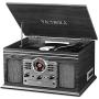 Victrola Nostalgic Classic Wood 6-in-1 Bluetooth Turntable Entertainment Center, Graphite (VTA-200B GH)